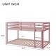 preview thumbnail 6 of 6, Pink Twin Wood Floor Bunk Bed with Ladder & Fence