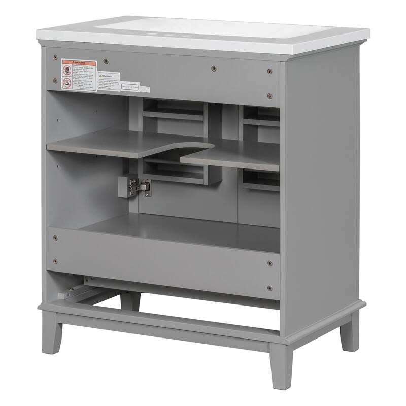 30" Bathroom Vanity Base Cabinet with Doors and Drawer