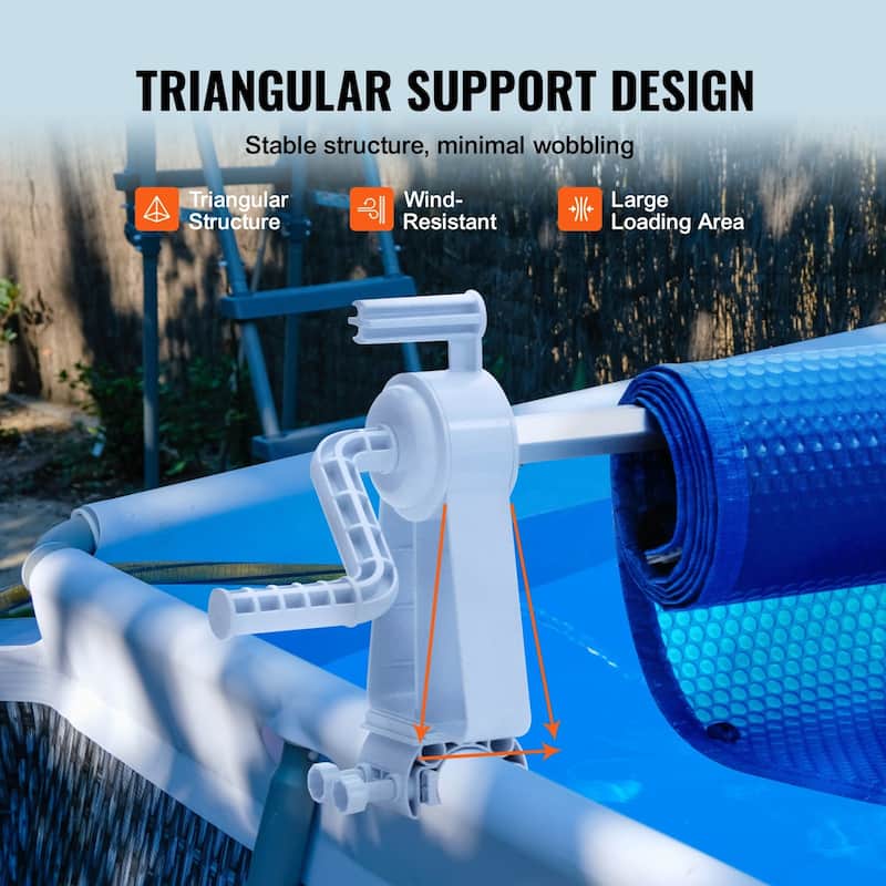 Aluminum Pool Cover Reel for Above Ground Pools 3 to 20 ft Wide - 256.30 x 6.69 x 14.17 inch
