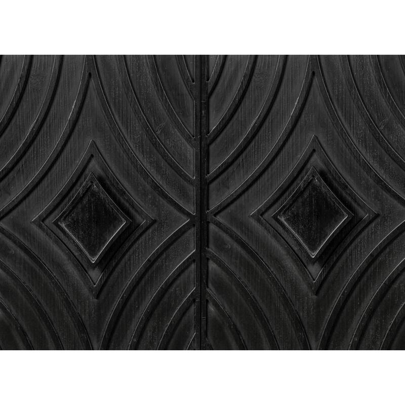 GDFStudio - Masonry Line Mid-Century Antique Sideboard Buffet Cabinet with Solid Wood Legs and Adjustable Shelves