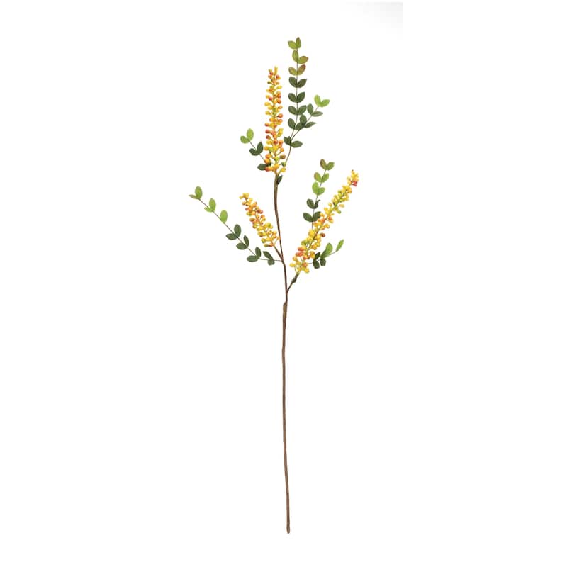 Yellow Berry Foliage Spray (Set of 6) - Yellow, Green