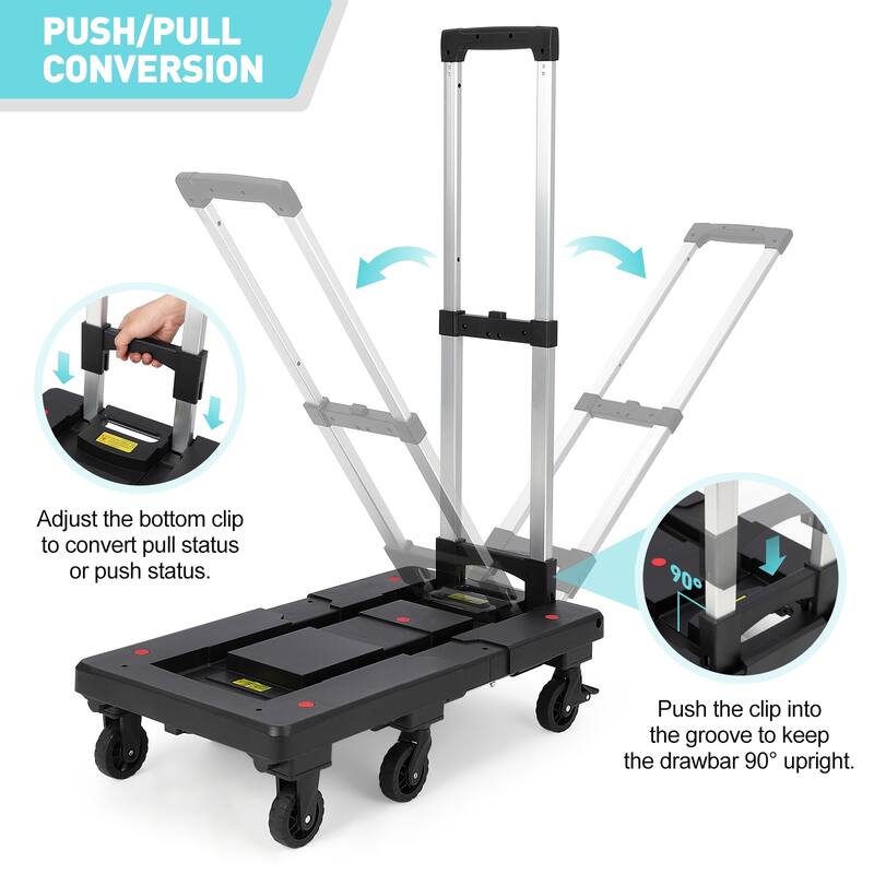 Heavy Duty Utility Cart 500 lbs Capacity Portable Foldable