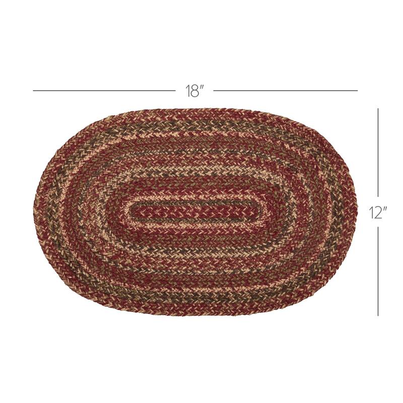 Cider Mill Jute Placemat Set of 6 12x18 Burgundy