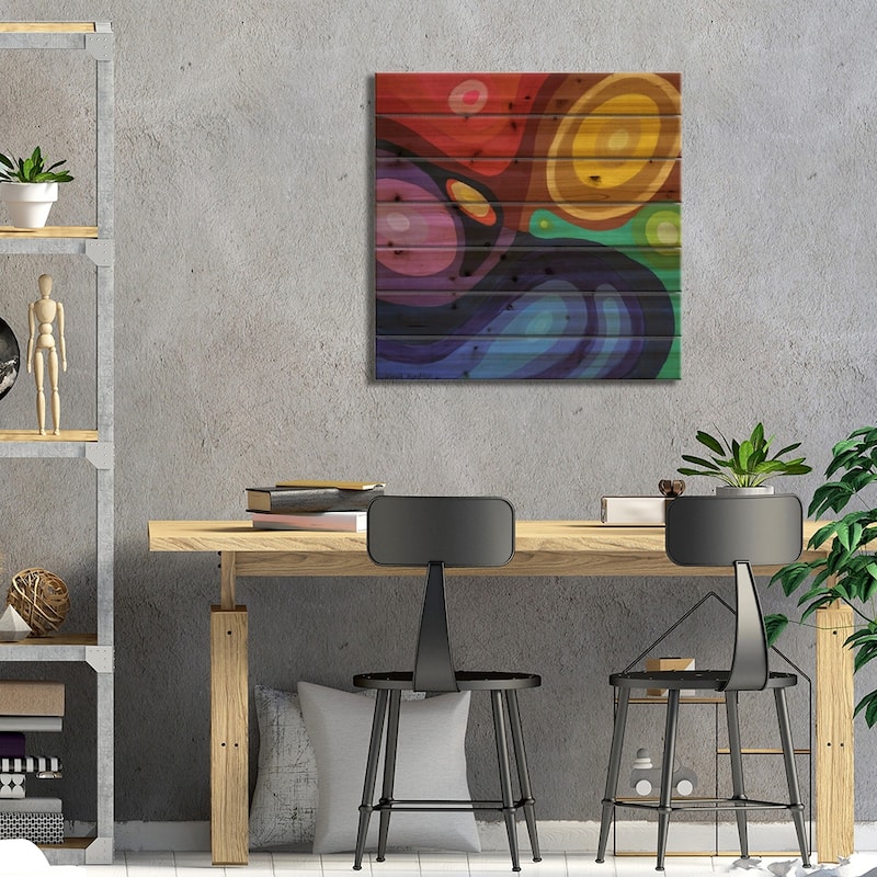 Joy Of Existence Print On Wood by Damola Ayegbayo - Multi-Color