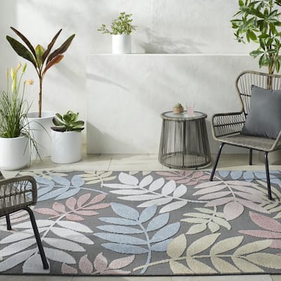 Livabliss Lakeside Coastal Floral Outdoor Area Rug