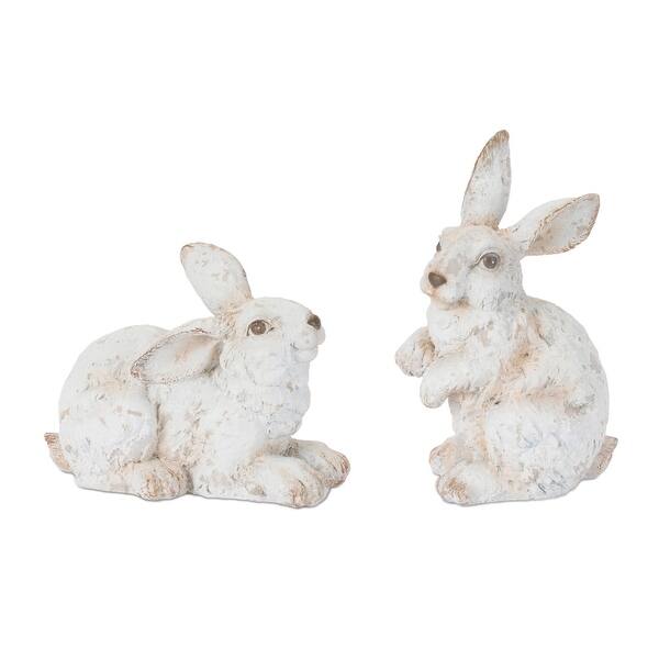 Distressed Rabbit Figurine (Set fo 2) - Bed Bath & Beyond - 44090445