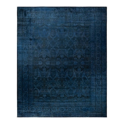Overton Hand Knotted Wool Vintage Inspired Modern Contemporary Overdyed Purple Area Rug - 11' 10" x 14' 9"
