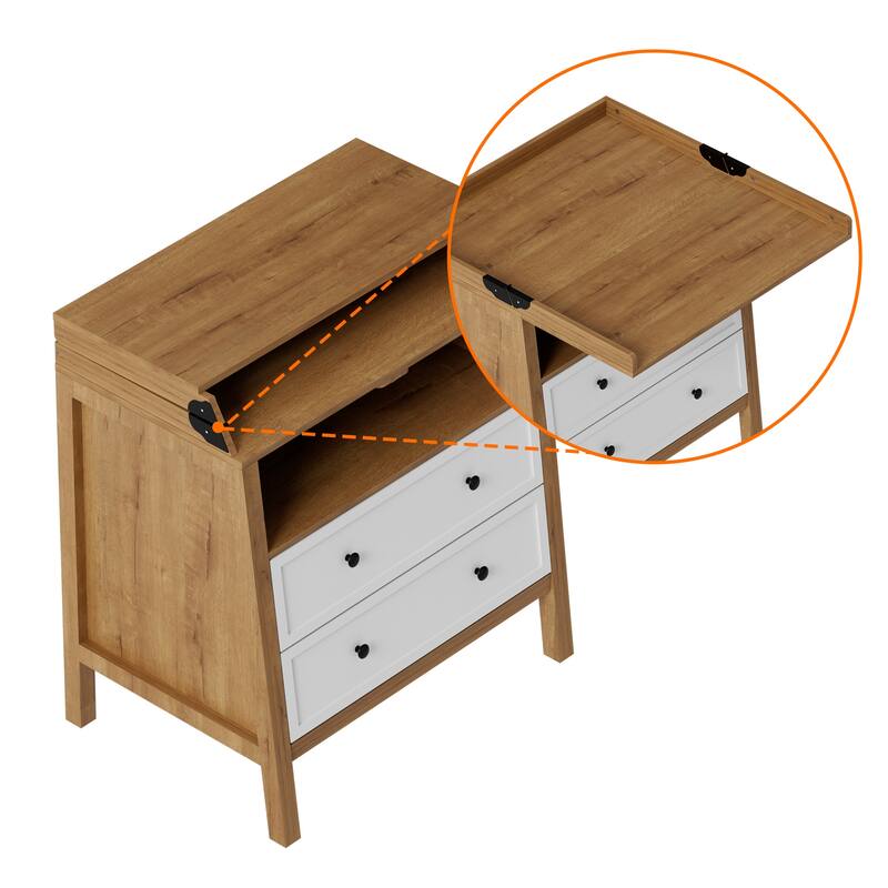 Baby Changing Table Multi-Functional 2 Drawer Dresser