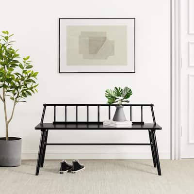 Middlebrook Solid Wood Low-Back Spindle Entry Bench