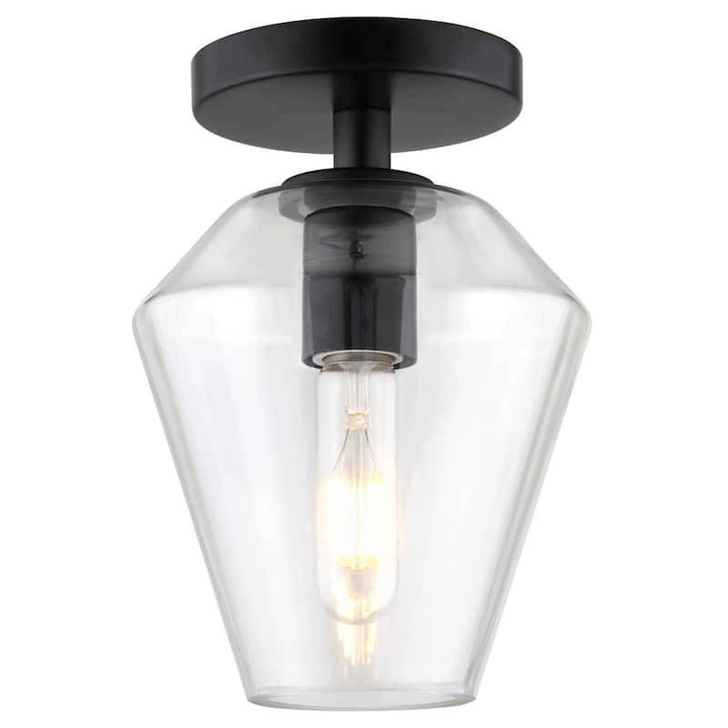 Remy 7" Wide Semi Flush Mount with Glass Shade