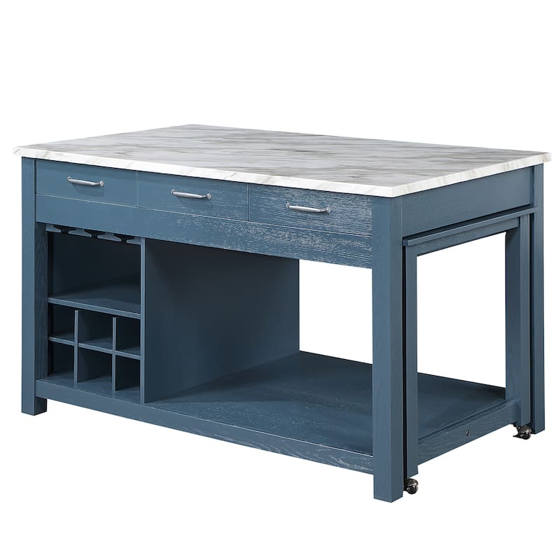 Graneger Farmhouse Wood Multi-Storage Kitchen Island by Furniture of America