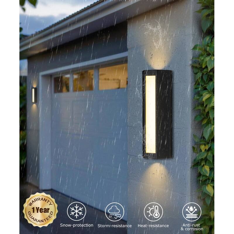 Modern Dimmable LED Outdoor Wall Sconce, 3000K Warm White