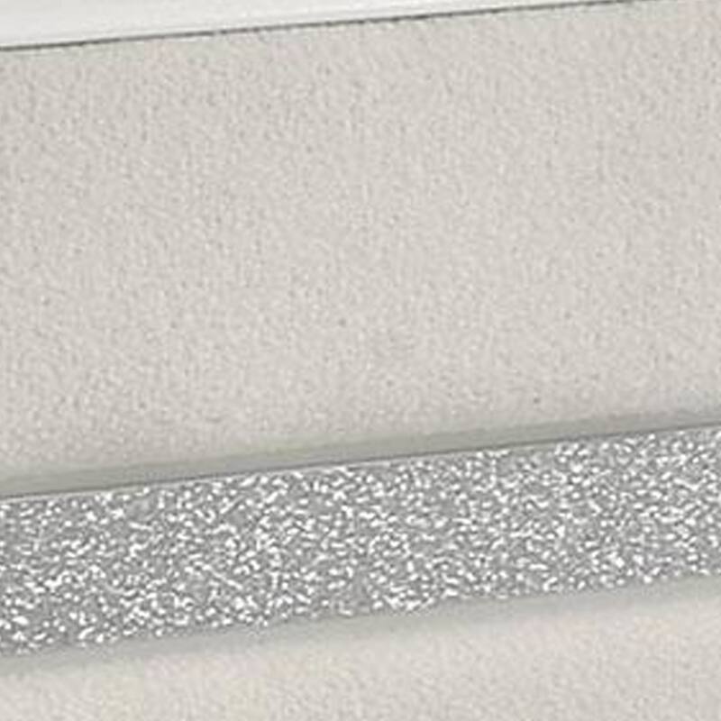 Vino Queen Size Bed, Panel Headboard White Upholstery, Glitter Stripe