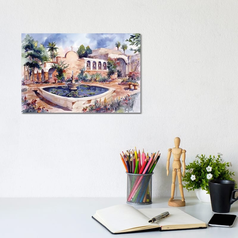 iCanvas "Mission San Juan Capistrano" by Bill Drysdale Canvas Print - 8x12x0.75