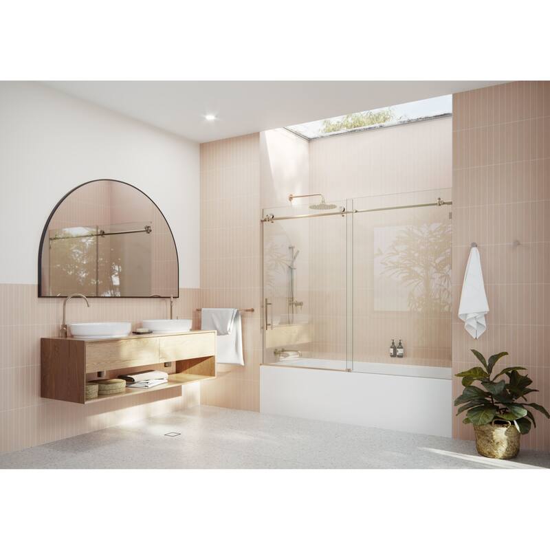 Glass Warehouse GW-B-SLD-72 Eclipse 60" High x 72" Wide Sliding - Brushed Bronze