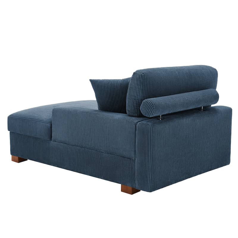 Modern Corduroy Indoor Chaise Lounge Couch with Pillows