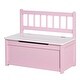 preview thumbnail 10 of 8, Qaba Toddler Toy Box Storage Bench with Large 27 L Interior, Kids Storage Bench Seat with Storage