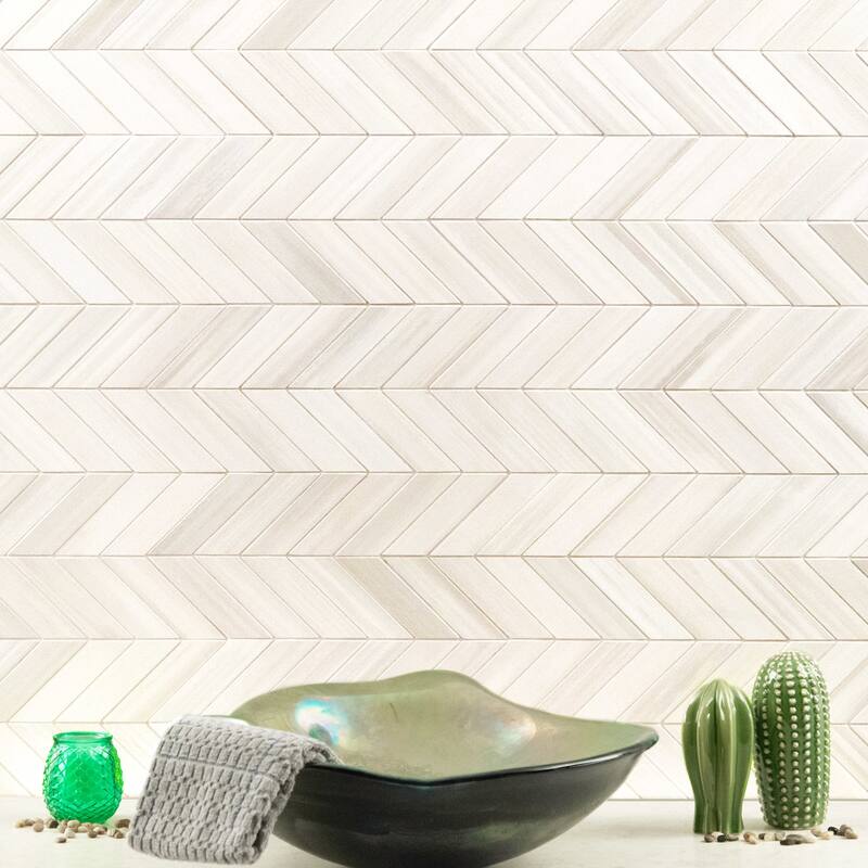 Ackland AKN-P-GL12X15CVM-CA Glacis - 12" x 15" Porcelain Chevron