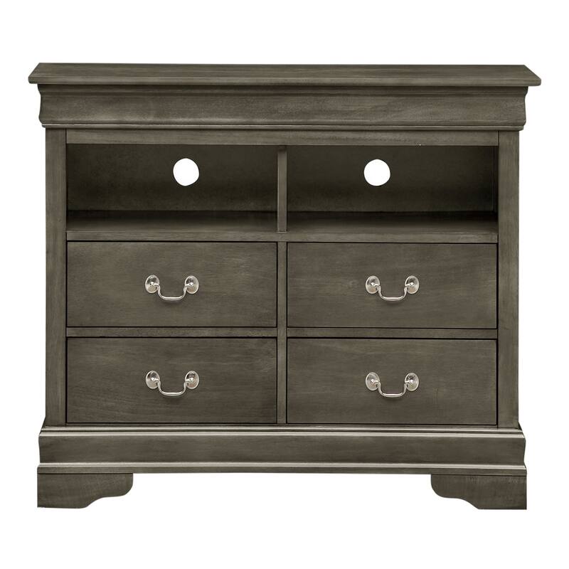 4-Drawer Wooden TV Media Chest - 42" - Gray