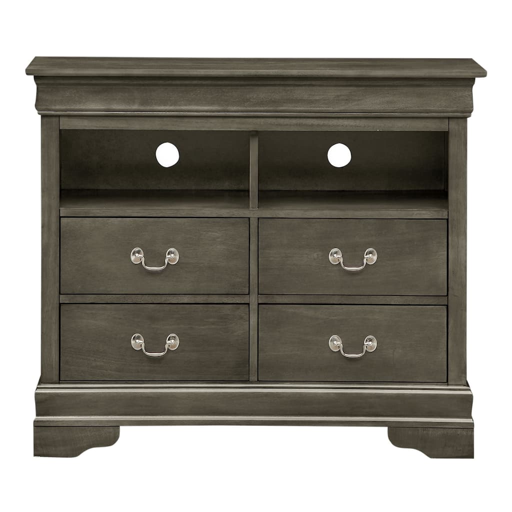 4-Drawer Wooden TV Media Chest - 42" - Gray