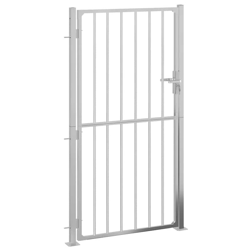 vidaXL Garden Gate Locking Fence Entrance Barrier Patio Lawn Stainless Steel