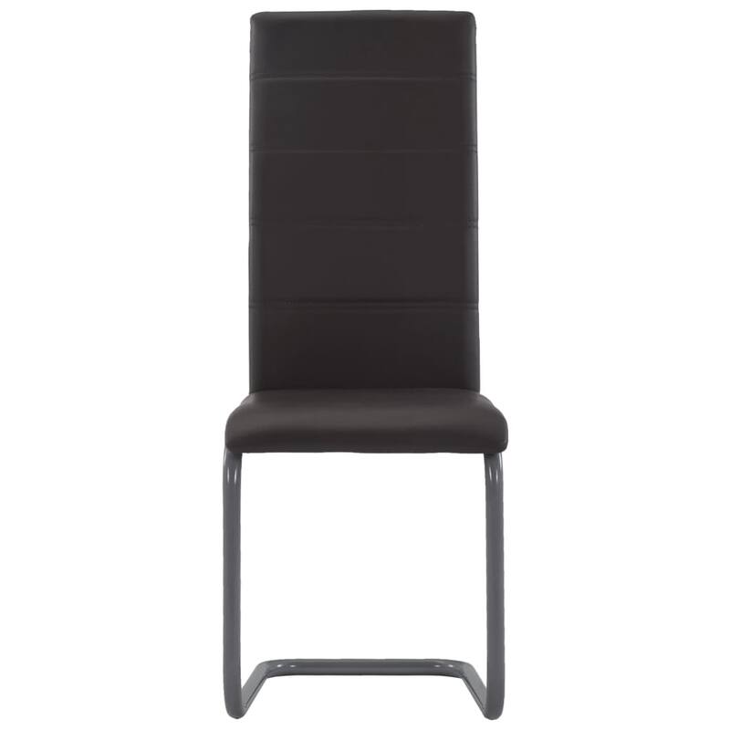 vidaXL Cantilever Dining Chairs 4 pcs Brown Faux Leather