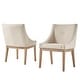 preview thumbnail 55 of 70, Voyager Button Tufted Slope Arm Linen Dining Chair (Set of 2) by iNSPIRE Q Artisan Natural Finish - Beige