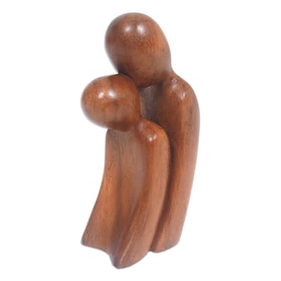 Novica Handmade A Parents Affection Wood Sculpture