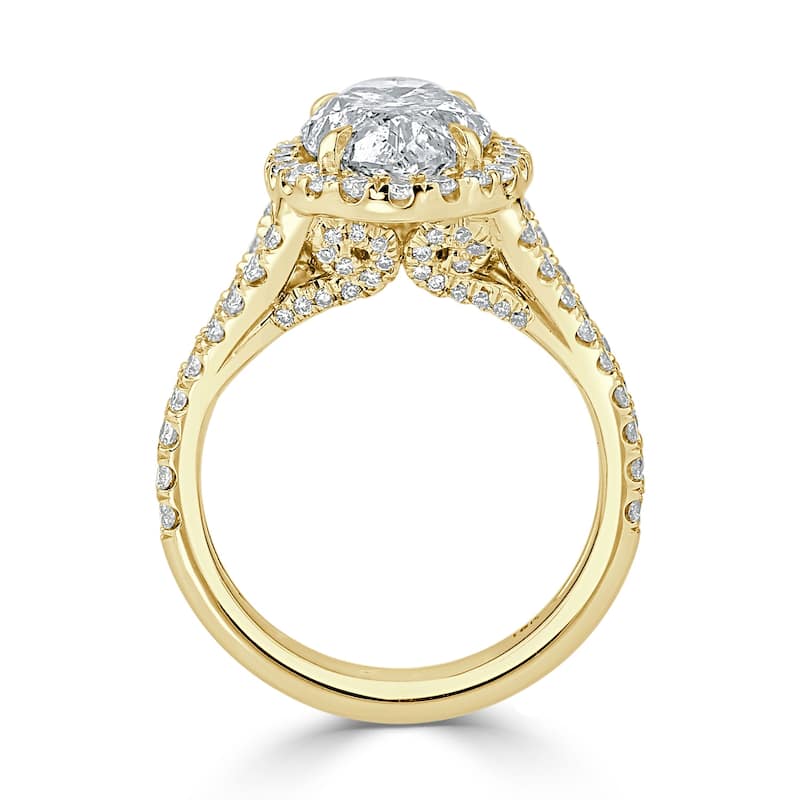 Auriya 18KT Gold 5 1/4ctw Oval-cut Halo Diamond Engagement Ring Certified (H-I, I1-I2)