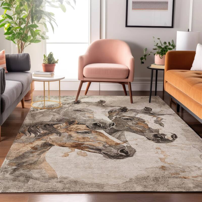 Premium Washable Super Soft Majestic Horses Mayfield Rug