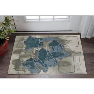 Rectangle Abstract Industrial Style Area Rug - 36' X '24' X '0.51 - Bed ...