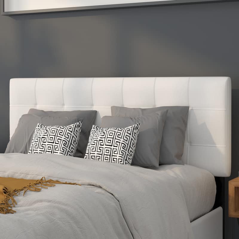 Quilted Tufted Upholstered Headboard - White - Full