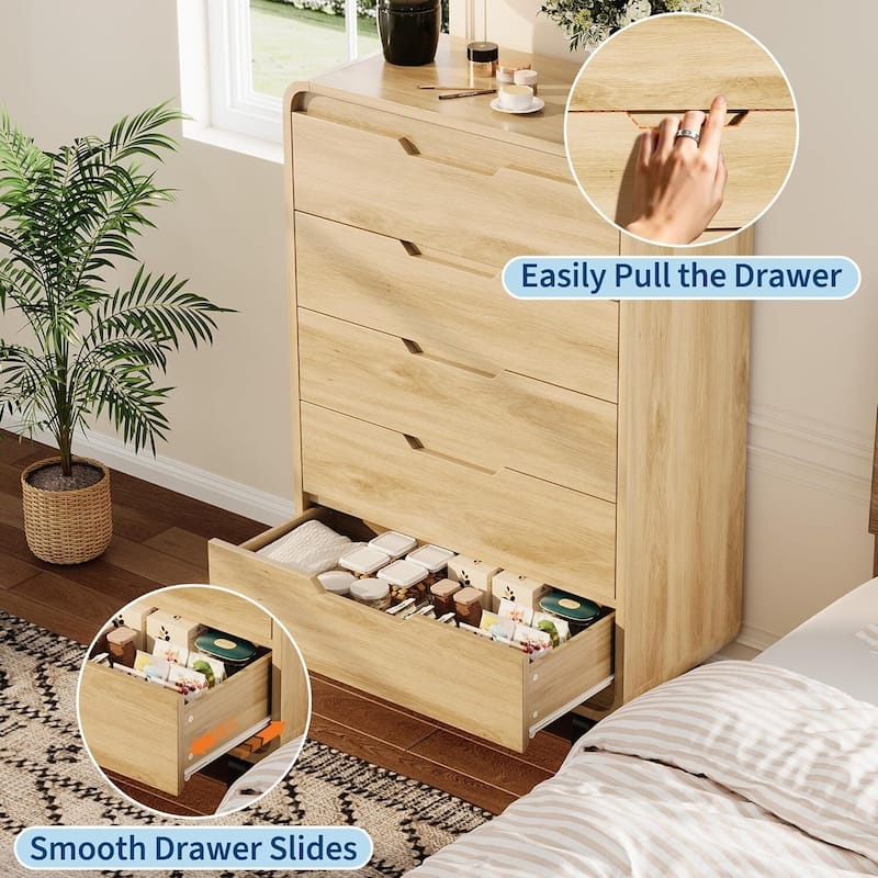 48" Tall Modern 5 Drawers Dresser for Bedroom, Living Room, Hallway