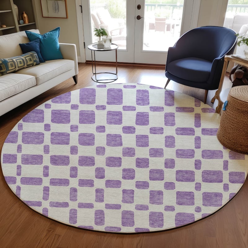 Machine Washable Indoor/ Outdoor Chantille Geo Contemporary Rug