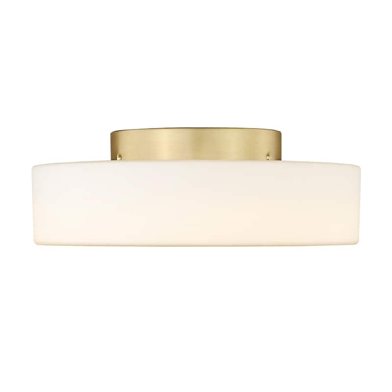 Wry Lighting Toli Integrated LED Flush Mount in Brushed Champagne Brass