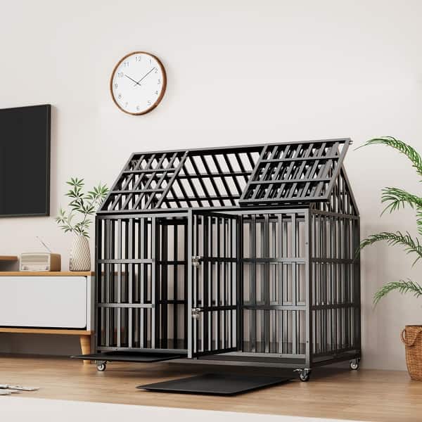 Ubuy Heavy Duty Metal Dog Cage Heavy Duty Dog Crate 42 Inch For