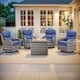Option Grey Wicker Blue Cushion