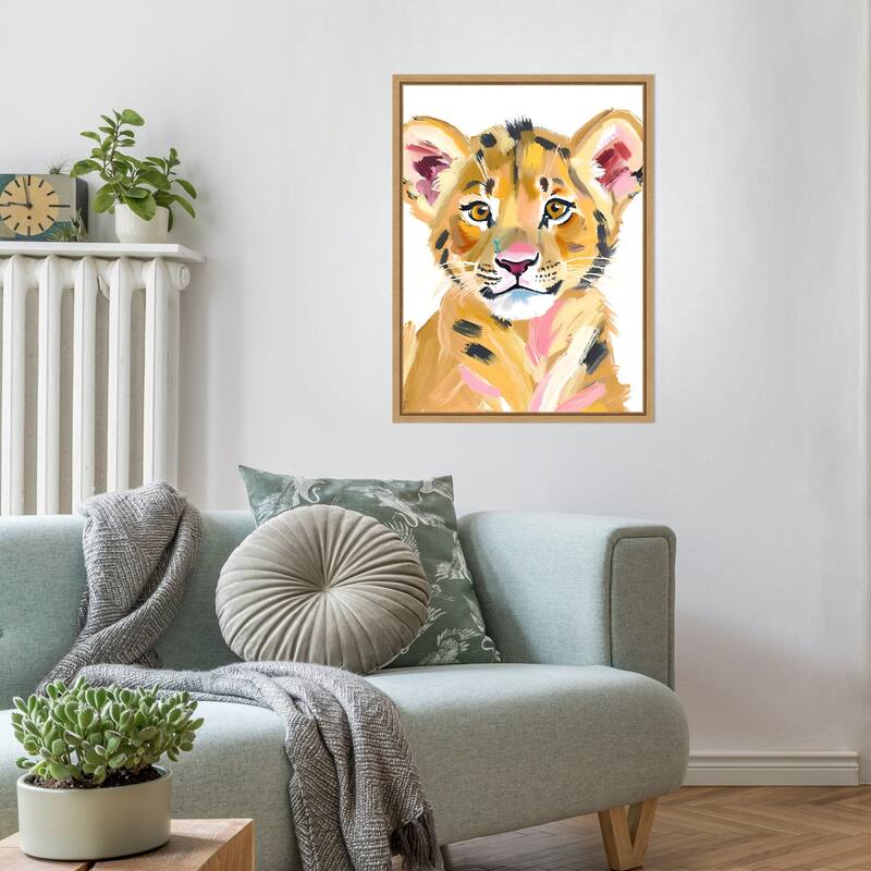 Tiger Baby by Ohkimiko Framed Canvas Wall Art