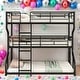 preview thumbnail 1 of 23, Modern Full XL Over Twin XL Over Queen Size Industrial Style Triple Bunk Bed With Long And Short Ladder Black