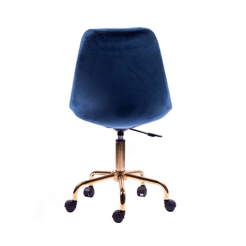 Porthos Home Ally Velvet Office Chair Gold Chrome Legs Gaslift Seat