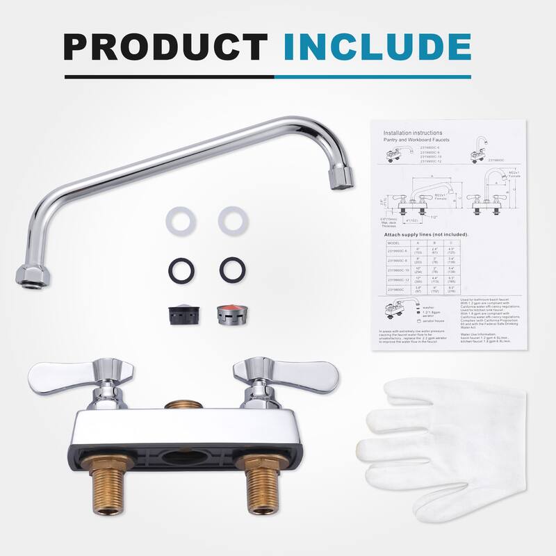 WOWOW Double Handle Commercial Standard Kitchen Faucet