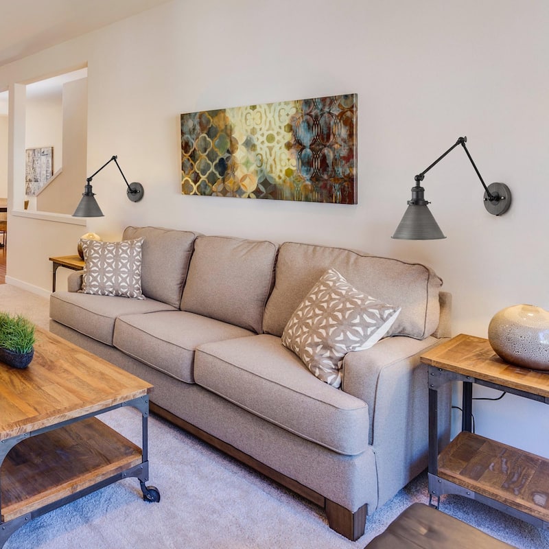 Modern Farmhouse 2-set Swing Arm Lights Industrial Wall Sconces