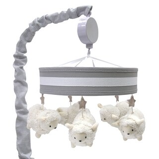 Lambs & Ivy Signature Goodnight Sheep Gray/White Musical Baby Crib Mobile