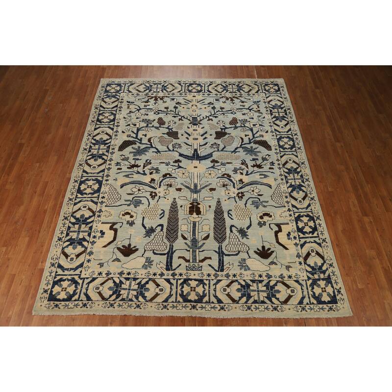 Oushak Turkish Area Rug Hand-Knotted Vegetable Dye Wool Carpet - 8'2"x 10'3"