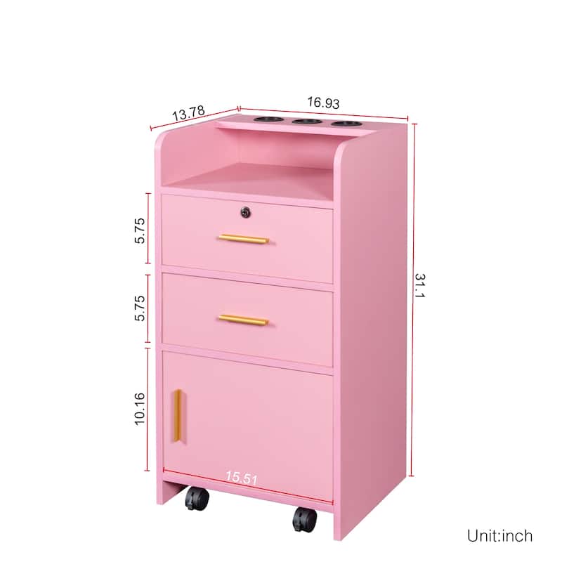 GDFStudio - Nai Modern Beauty Salon Storage Cabinet and Storage Drawers