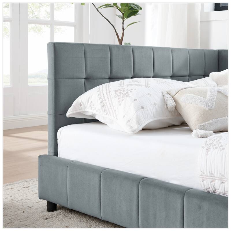 Full Size Upholstered Tufted Bed Frame
