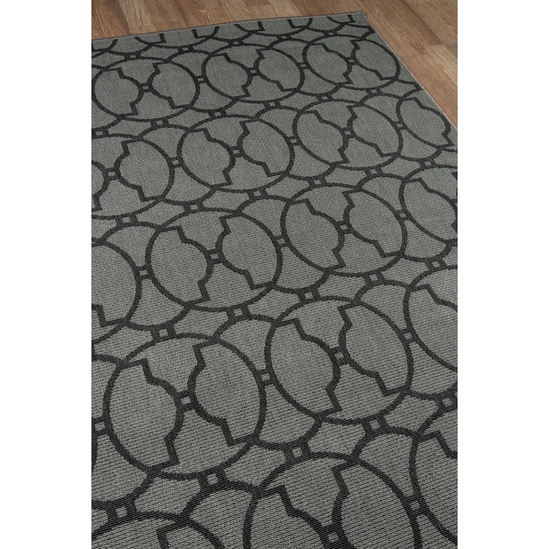 Momeni Baja Moroccan Tile Charcoal Indoor/Outdoor Area Rug - 8'6" x 13'