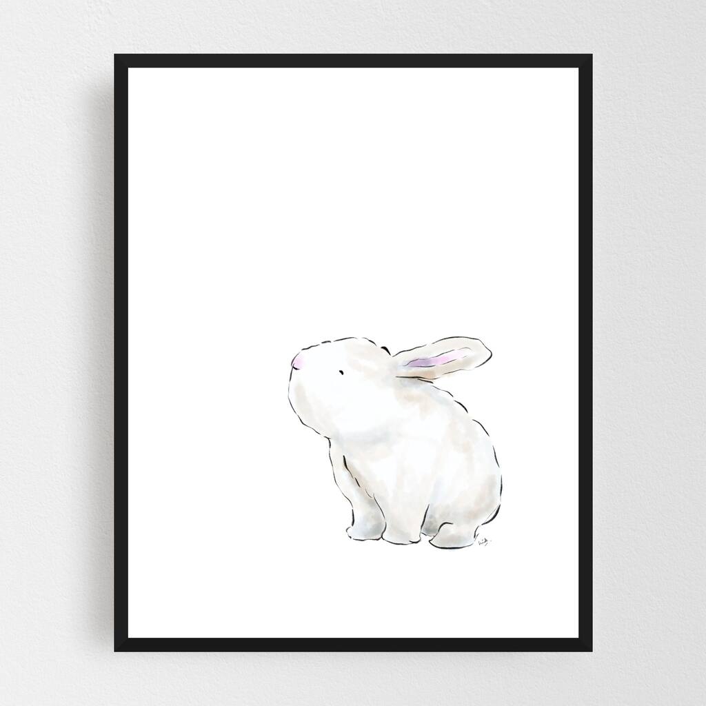Animals Hare Humor Rabbit Whimsical Framed Wall Art Print