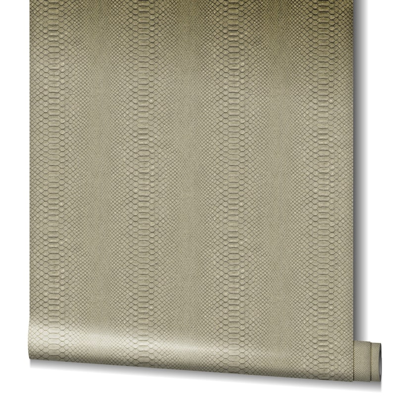 Galerie Wallcoverings Earth Collection Textured Snake Skin Sheen Wallpaper Roll - 33 feet long x 27.5 inches wide