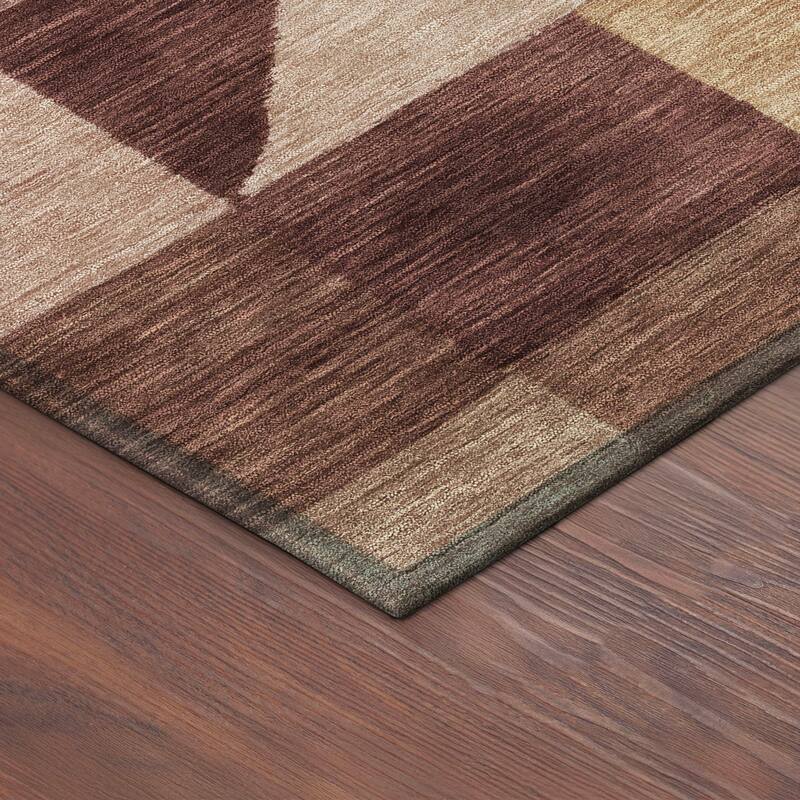 Machine Washable Indoor/ Outdoor Geo Rubi Chantille Rug